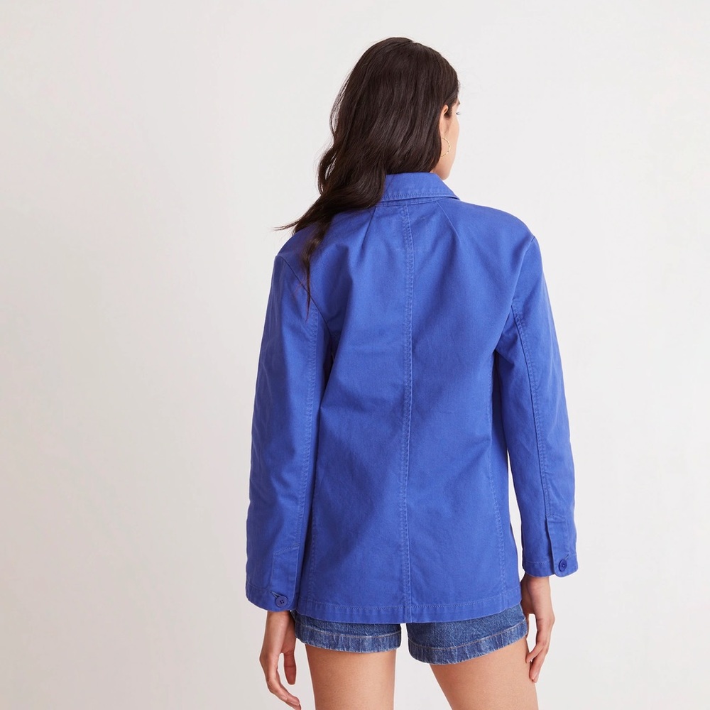Madewell crossover blazer cobalt blue womens size small slouchy oversized office - Picture 5 of 7